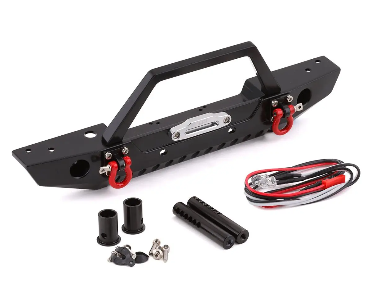 4894711015813 Yeah Racing Traxxas Trx-4/Axial Scx10 Ii Al Front Bumper W/Leds (Black) 1