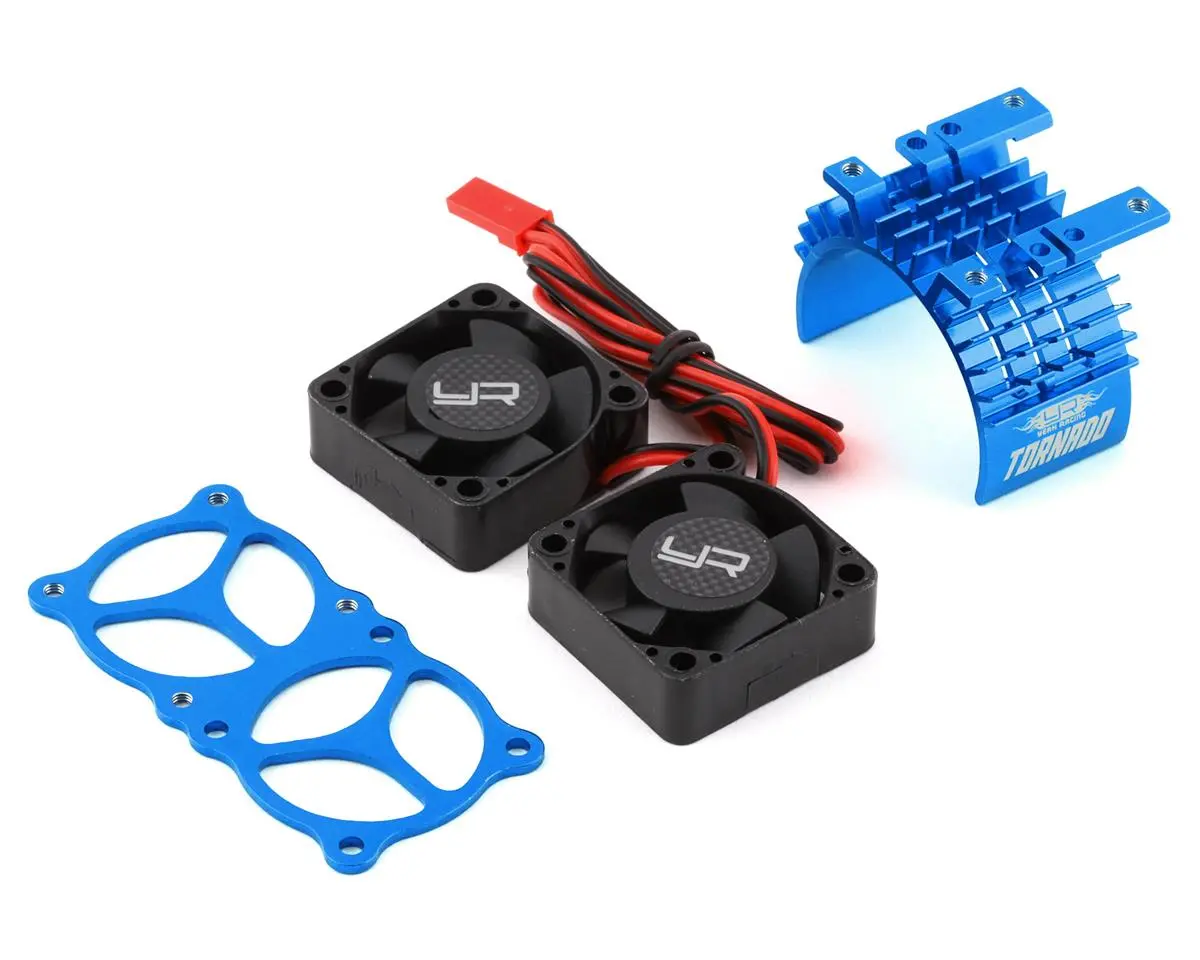 Yeah Racing Aluminum 540/550 Motor Heat Sinkw/Twin Tornado Fans 1