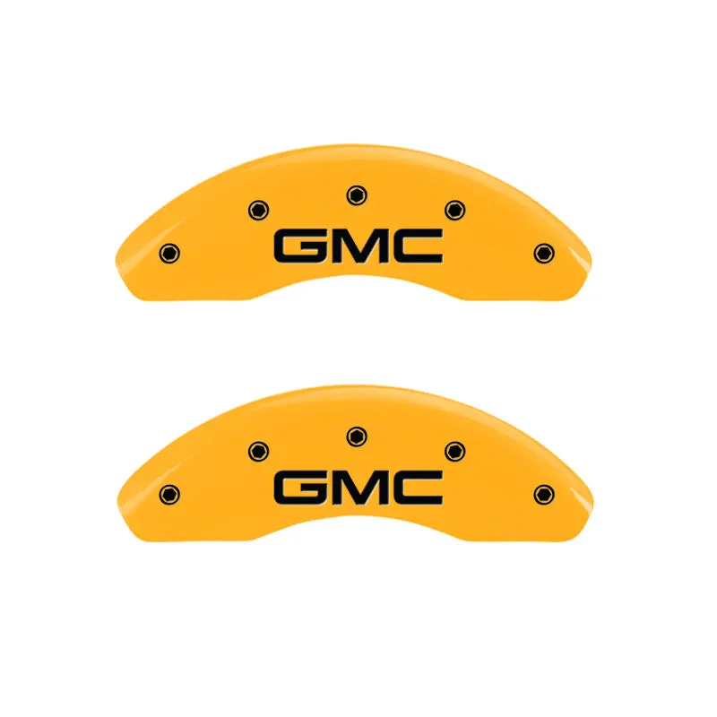 Mgp 4-Piston Caliper Covers – Engraved Front & Rear, Yellow Finish With Black Accent 1