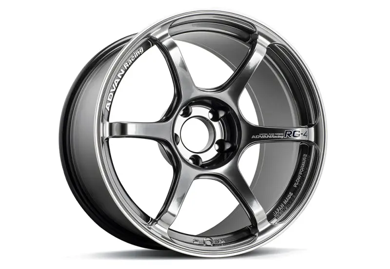 Advan Rg-4 Racing Wheel – 18X9 Inch, +53Mm Offset, 5X120 Bolt Pattern, Hyper Black Finish With Machined Ring 1