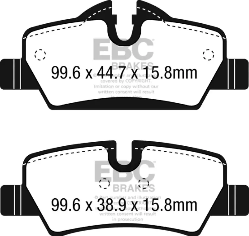 Ebc Yellowstuff Rear Brake Pads For 2014+ Mini Hardtop Cooper 1.5L Turbo Models 1