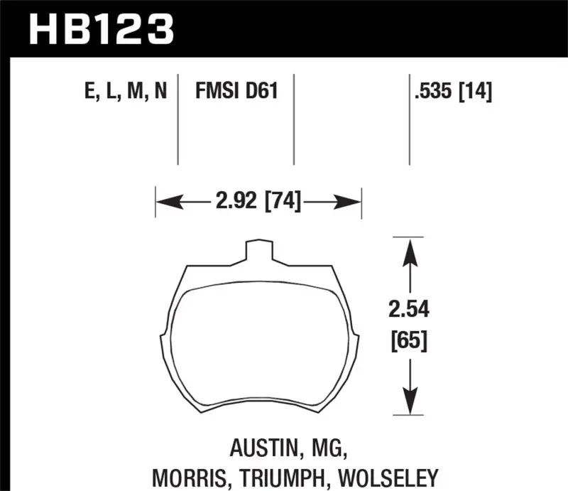 Hawk Black Race Brake Pads – Front Axle Fitment For Mg Midget (1966–1979) & Triumph Tr7 (1975–1980) 1
