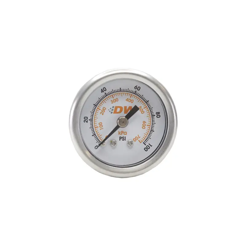 Deatschwerks 0–100 Psi Mechanical Fuel Pressure Gauge – 1.5" Dial, Black Housing, 1/8" Npt 1