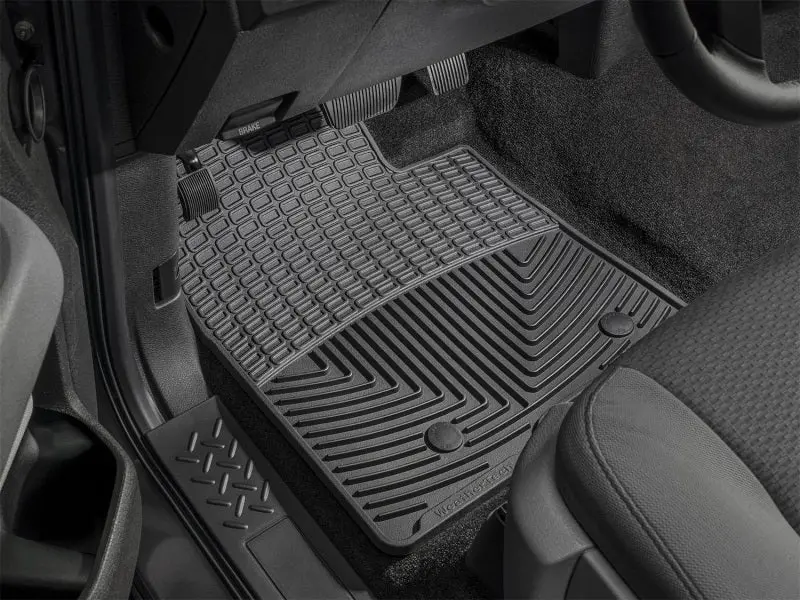 Wt Rubber Floor Mats – Front Row, Black Heavy-Duty Traction Surface 2