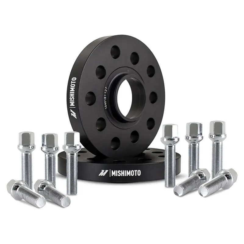 Mishimoto Wheel Spacers – 5X112 Bolt Pattern, 15Mm Thickness, M14 Thread, Black Anodized 1