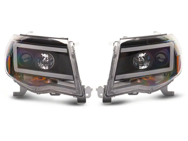 Raxiom Axial Series Led Drl Projector Headlights For 2005–2011 Toyota Tacoma – Black Housing, Clear Lens 1