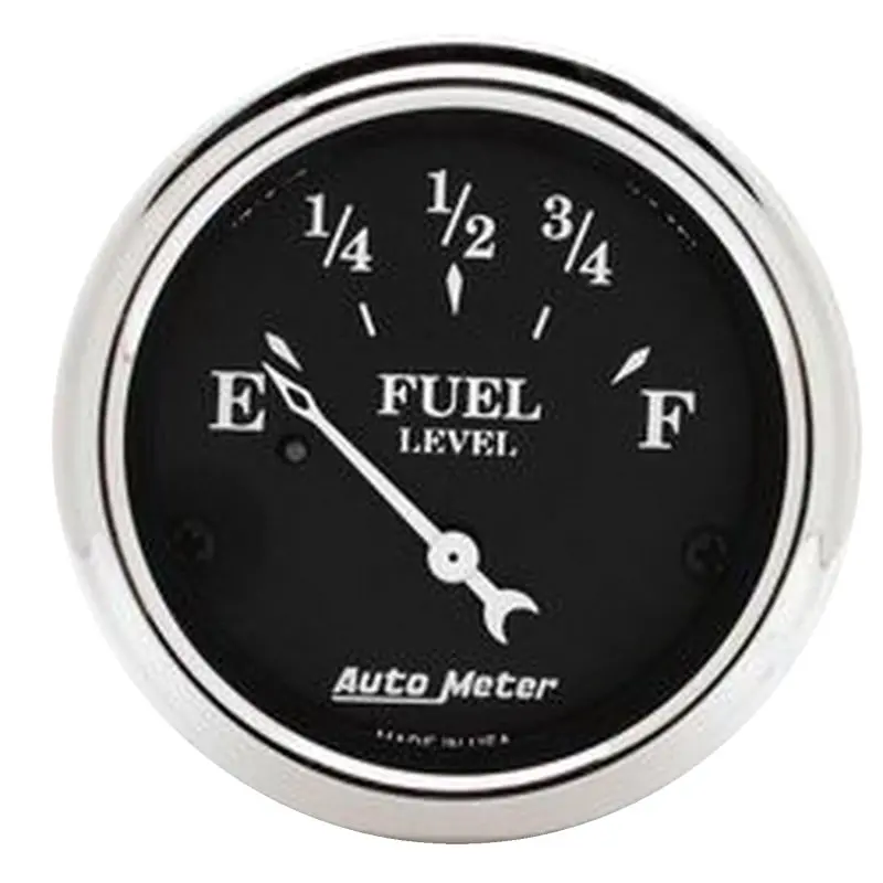Autometer Old Tyme Style 2-1/16-Inch Electronic Fuel Level Gauge (0–30 Ohm) – Black Face 1