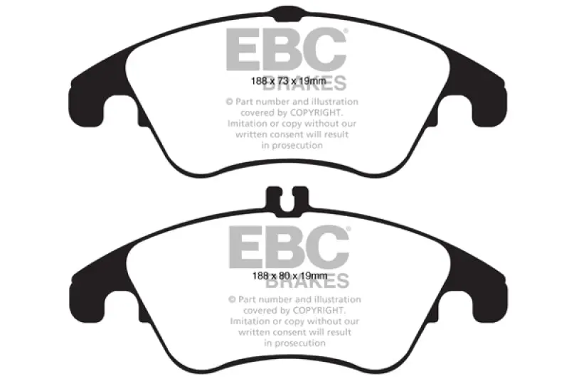 Ebc Yellowstuff High-Performance Front Brake Pads For 2012+ Mercedes-Benz C250 Coupe (1.8L Turbo) 2