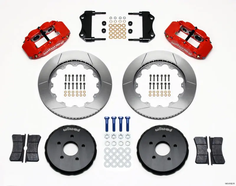 Wilwood Narrow Superlite 6R Front Hat Kit – 14" Red, Fits Nissan 350Z & Infiniti G35 1