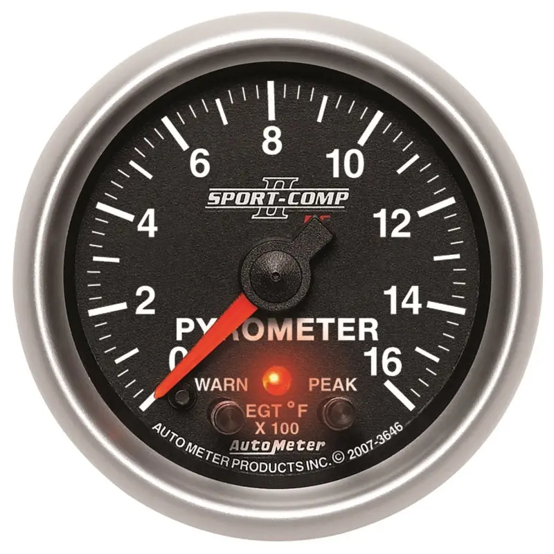 Autometer Sport-Comp Ii Egt Pyrometer – 0–1600°F Full-Sweep Digital Gauge With Peak Hold & Warning Features 1