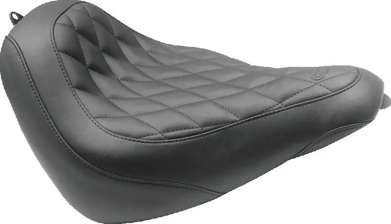 Mustang Harley-Davidson Street Bob Solo Seat – Diamond-Stitched Wide Tripper Design, Black 1