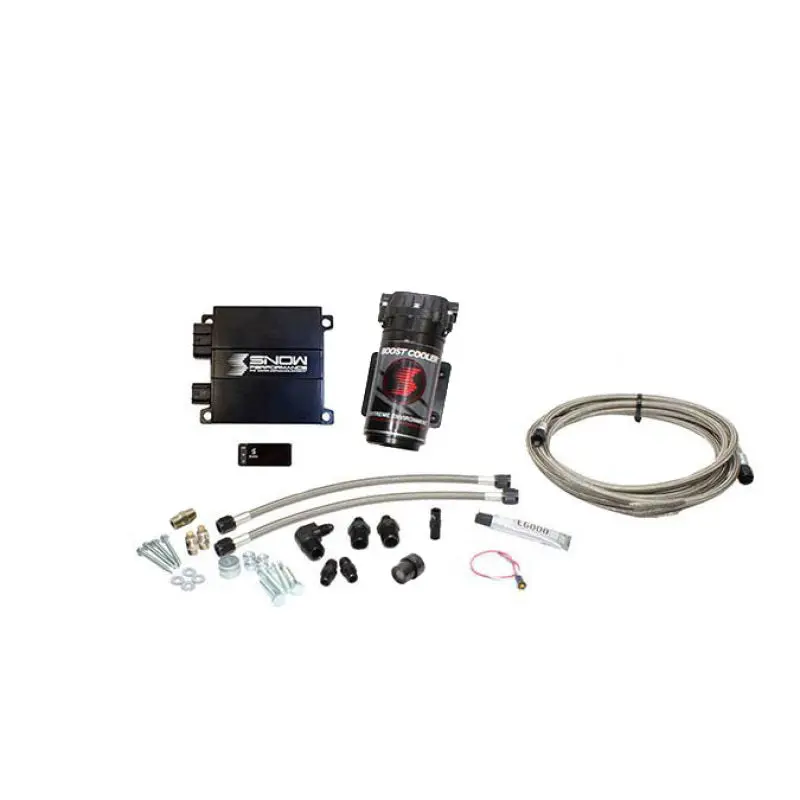 Snow Performance Stg 2 Boost Cooler Prog. Engine Mount Water Inj. Kit (Ss Braided Line/4An) W/O Tank 1