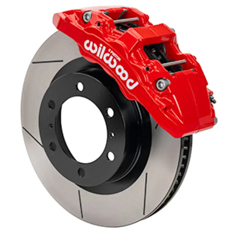 Wilwood Aero6-Dm Front Brake Kit For 2015–2021 Toyota Tacoma – 13.31" Drilled Rotors, Red Calipers W/ Lines 1