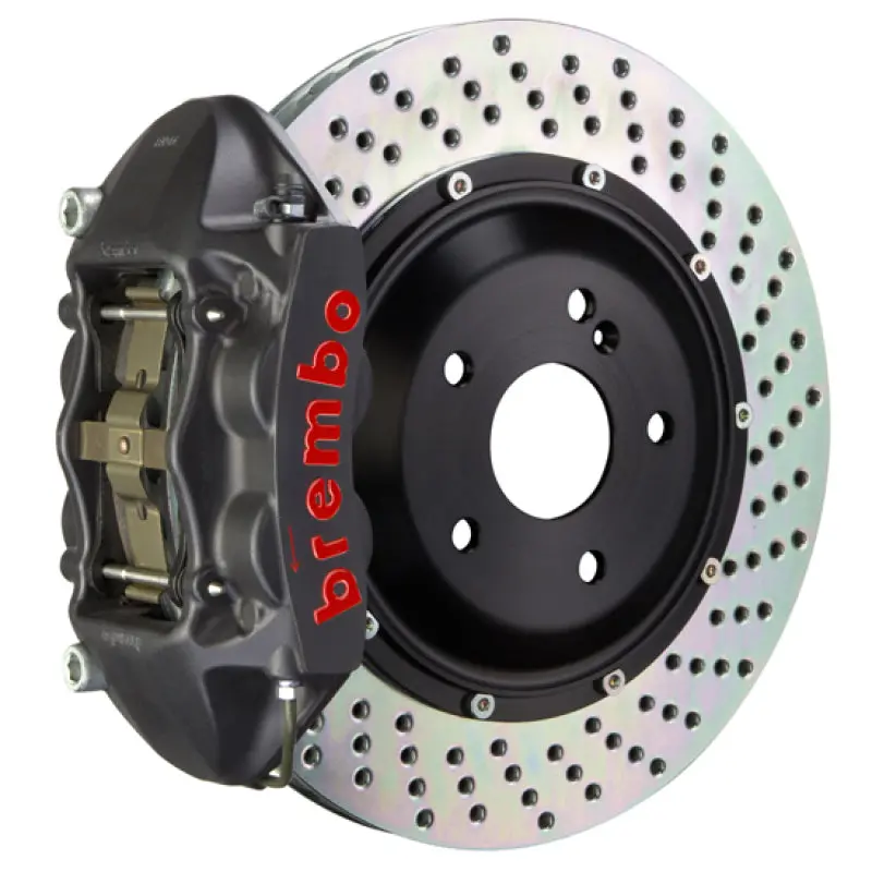 Brembo 07-15 Tt 2.0T/3.2L/09-15 Tts Front Gts Bbk 4 Piston Cast 365X29 2Pc Rotor Drilled-Black Ha 1