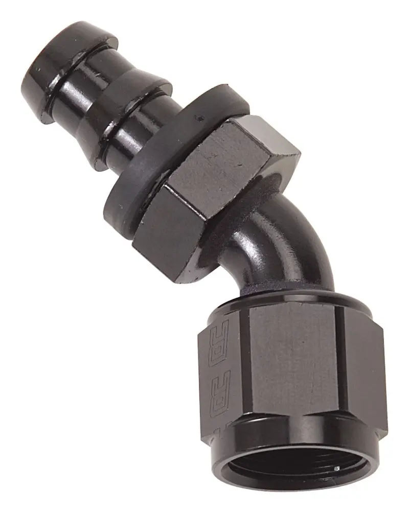 Russell Performance -10 An Twist-Lok Hose End – 45° Angle, Black Anodized 1