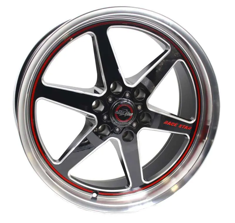 Race Star Truck Star Alloy Wheel – 20X9 Inch, 6X5.50 Bolt Pattern, 6.00-Inch Backspace, Black/Machined Finish 1