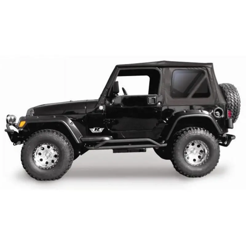 Rampage Complete Soft Top For 1997–2006 Jeep Wrangler Tj – Black Diamond Finish 1