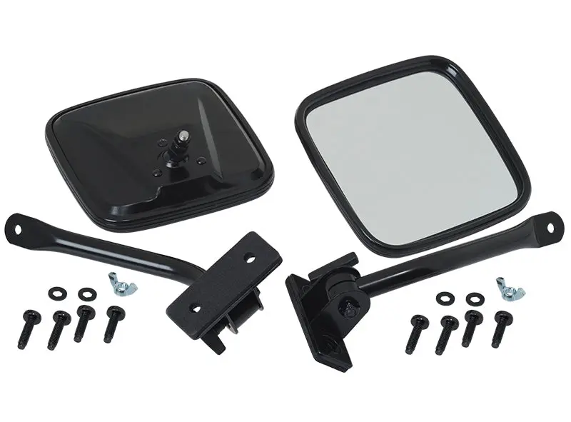 Kentrol E-Z Detach Mirror Kit For 1997–2018 Jeep Wrangler (Tj/Jk) – Powder-Coated Black Pair 1