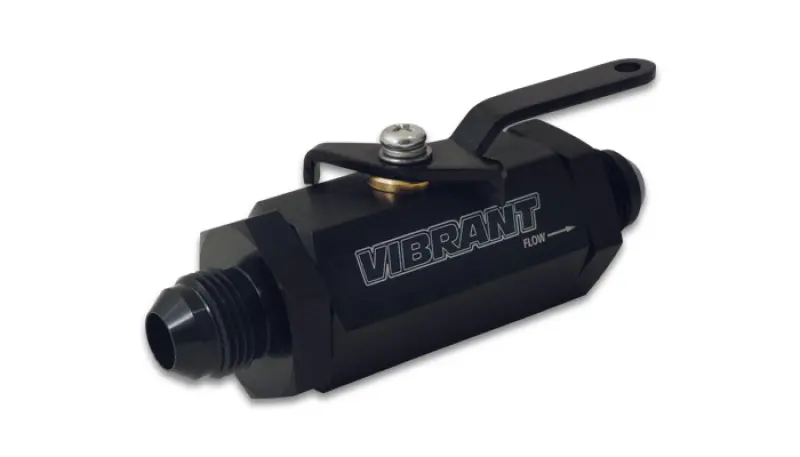 Vibrant Performance -8An Male Shut-Off Valve – Black Anodized Quick-Connect Fitting 1